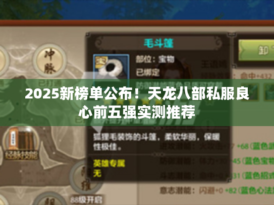 2025新榜单公布！天龙八部私服良心前五强实测推荐