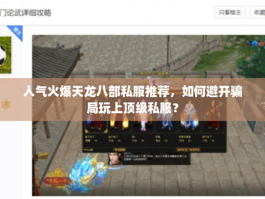 人气火爆天龙八部私服推荐，如何避开骗局玩上顶级私服？