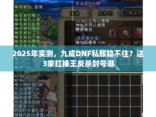 2025年实测，九成DNF私服稳不住？这3家扛揍王反杀封号潮